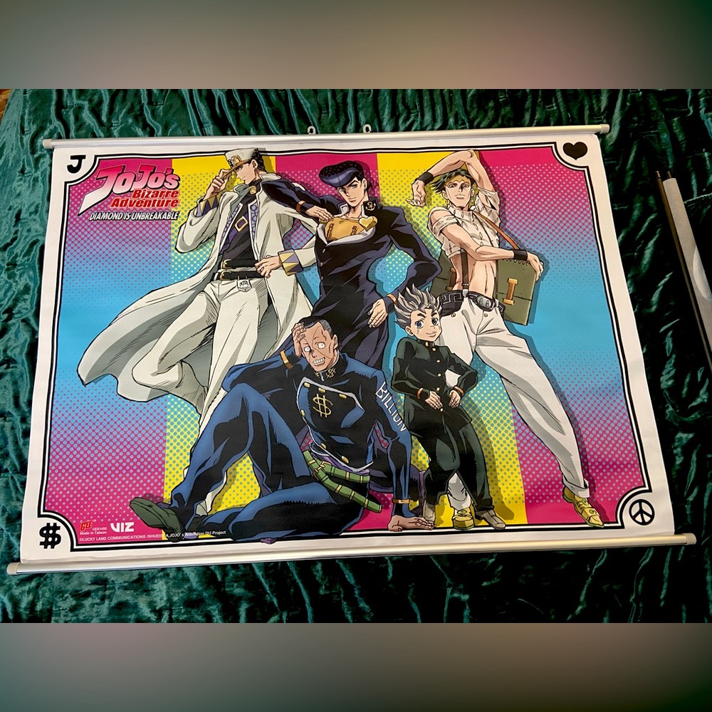 JoJo’s Bizarre Adventure. Diamond is Unbreakable. Canvas wall scroll. 32” x 44”